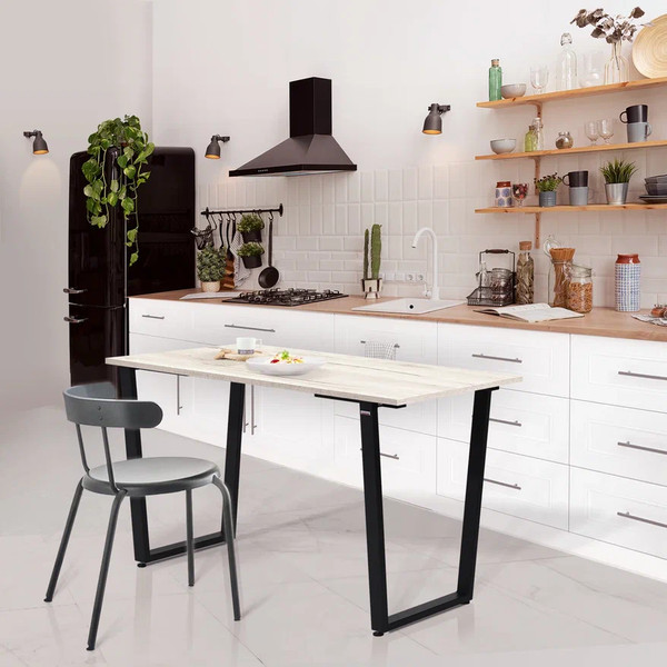 Изображение товара Обеденный стол Millwood Уэльс Л18 120x70 (дуб белый крафт/металл черный)