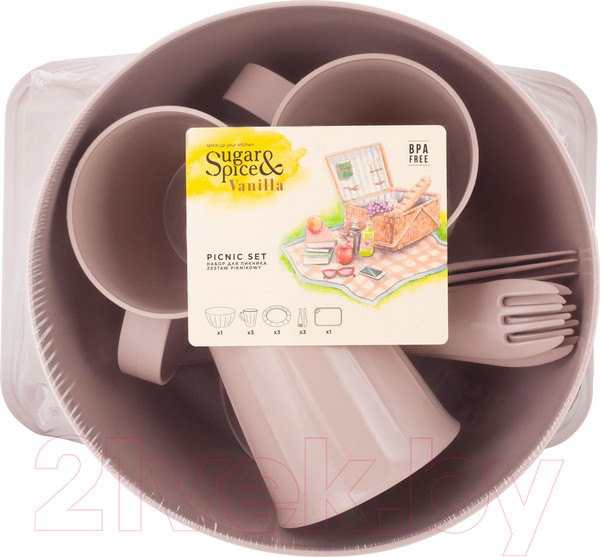 Изображение товара Набор пластиковой посуды Plastic Republic Sugar&Spice / SE1816 12 005 (14пр)