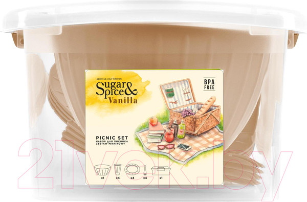 Изображение товара Набор пластиковой посуды Plastic Republic Sugar&Spice / SE1812 12 005 (14пр)