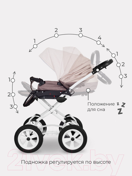 Изображение товара Детская универсальная коляска Rant Siena Classic 2 в 1 (02, коричневый/бежевый)