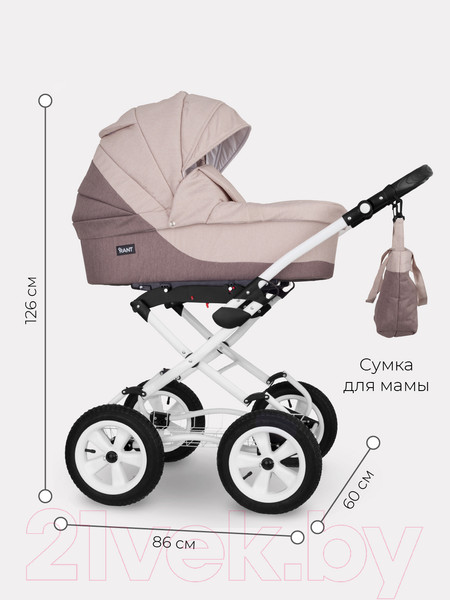 Изображение товара Детская универсальная коляска Rant Siena Classic 2 в 1 (02, коричневый/бежевый)