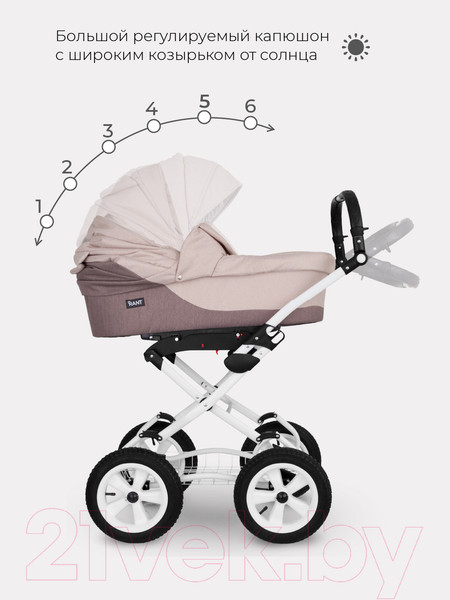 Изображение товара Детская универсальная коляска Rant Siena Classic 2 в 1 (02, коричневый/бежевый)