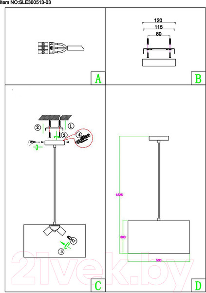 Изображение товара Потолочный светильник Evoluce Brescia SLE300513-03