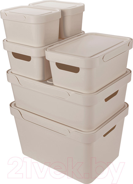 Изображение товара Контейнер для хранения Бытпласт Deluxe / 4332334 (светло-бежевый)