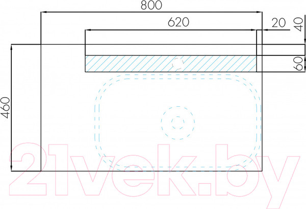 Изображение товара Тумба под умывальник Акватон Мишель 80 (1A256801MIX30 + 1A256603MIDR0)