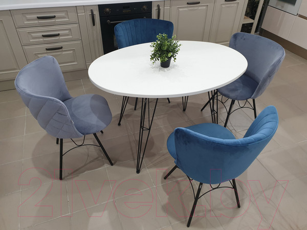 Изображение товара Столешница для стола Sheffilton SHT-TT 120-80 МДФ овальная 22мм (белый шагрень)
