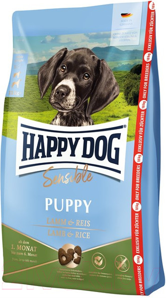 Изображение товара Сухой корм для собак Happy Dog Sensible Puppy Lamm & Reis / 61011 (1кг)