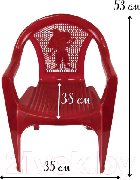 Изображение товара Стул детский Стандарт Пластик Групп 38x35x53.5 (красный)