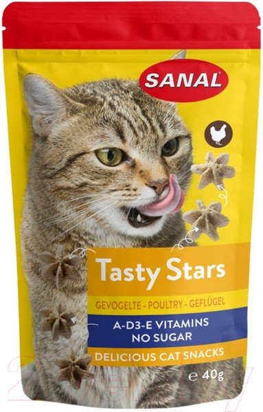 Изображение товара Лакомство для кошек Sanal Tasty Stars Poultry / 3882SC (40г)