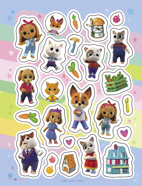 Изображение товара Набор наклеек Росмэн Кошечки-собачки. 100 наклеек / 4680274049149