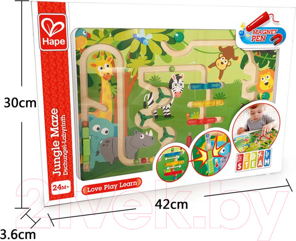 Изображение товара Развивающая игрушка Hape Лабиринт с шариком Джунгли / E1714_HP