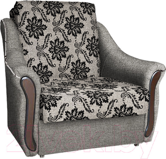 Изображение товара Кресло-кровать Асмана Виктория механизм аккордеон (рогожка вензель коричневый/рогожка бежевый)