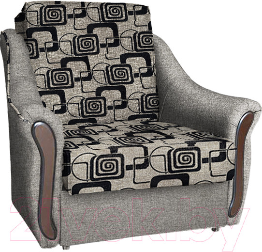 Изображение товара Кресло-кровать Асмана Виктория механизм аккордеон (рогожка кубики коричневые/рогожка бежевый)