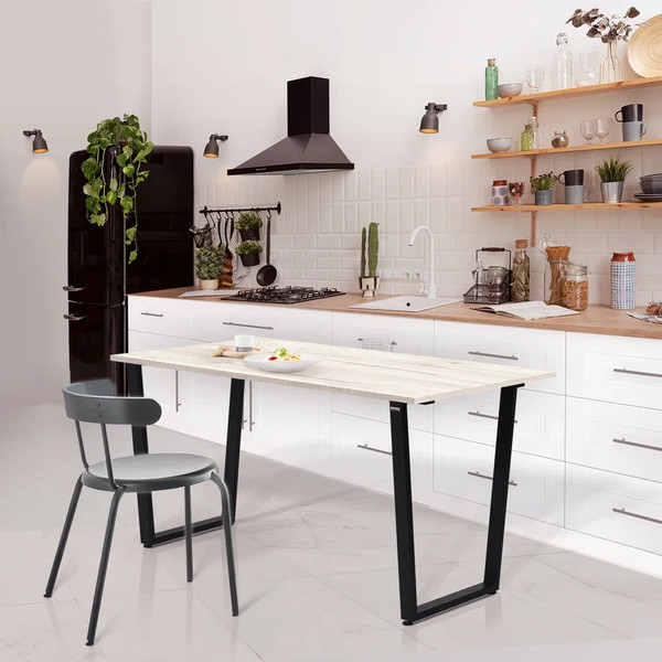 Изображение товара Обеденный стол Millwood Уэльс Л18 130x80 (дуб белый крафт/металл черный)