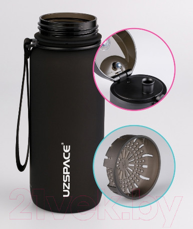 Изображение товара Бутылка для воды UZSpace Colorful Frosted / 3037 (650мл, черный)