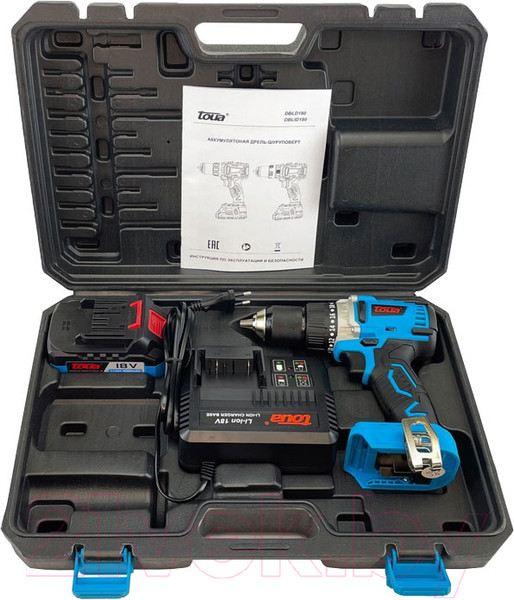 Изображение товара Аккумуляторная дрель-шуруповерт Toua DBLD180-1 (1АКБ+ЗУ)
