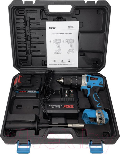 Изображение товара Аккумуляторная дрель-шуруповерт Toua DBLID180-1 (1АКБ+ЗУ)
