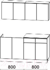 Изображение товара Кухонный гарнитур Артём-Мебель Лана СН-113 без стекла 1.6 (бетон спаркс лайт/бетон спаркс)