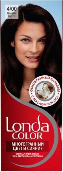 Изображение товара Крем-краска для волос Londa Color Стойкая 4/00 (темный шатен)