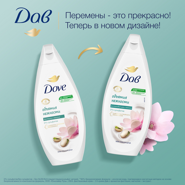 Изображение товара Гель для душа Dove Фисташковый крем и магнолия (250мл)