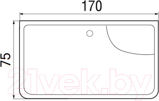 Изображение товара Ванна акриловая Wemor 170/75/55 S