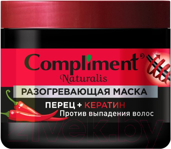 Изображение товара Маска для волос Compliment Naturalis Перец+Кератин Разогревающая Против выпадения волос (500мл)