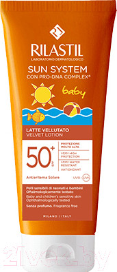 Изображение товара Лосьон детский Rilastil Sun System Baby Бархатистый для лица и тела SPF50+ (200мл)
