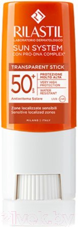 Лосьон солнцезащитный Rilastil Sun System Прозрачный стик для чувствительных зон SPF50+ (8.5мл)