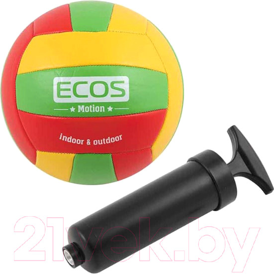 Изображение товара Мяч волейбольный ECOS Motion / R998193 (размер 5, с насосом VB105P)