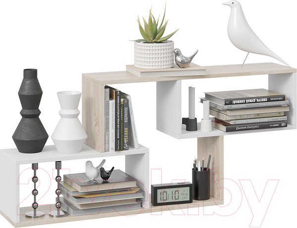 Изображение товара Полка-ячейка ТриЯ Тип 4 (дуб сонома/белый)