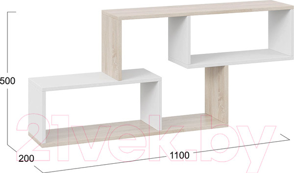 Изображение товара Полка-ячейка ТриЯ Тип 4 (дуб сонома/белый)