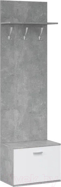 Изображение товара Секция в прихожую Империал Виола (белый/ателье светлый, с вешалкой)