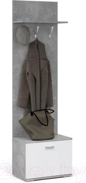 Изображение товара Секция в прихожую Империал Виола (белый/ателье светлый, с вешалкой)