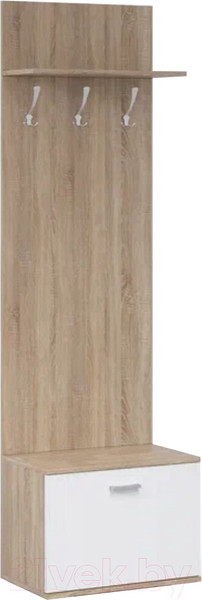 Изображение товара Секция в прихожую Империал Виола (дуб сонома/белый, с вешалкой)