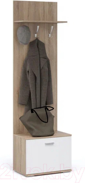 Изображение товара Секция в прихожую Империал Виола (дуб сонома/белый, с вешалкой)