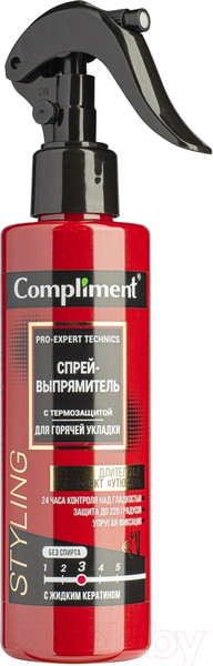 Изображение товара Спрей для волос Compliment Pro-Expert Technics Выпрямитель с термозащитой  (200мл)