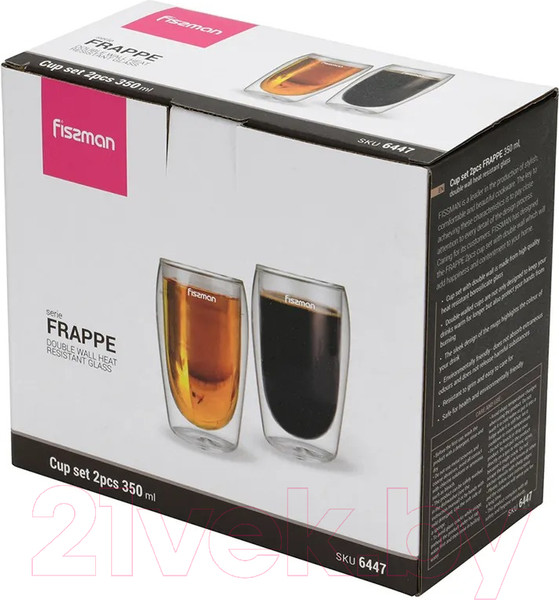 Изображение товара Набор стаканов для горячих напитков Fissman Frappe 6447 (2шт)