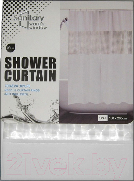 Изображение товара Шторка-занавеска для ванны DomiNado 180x200 / VN-W
