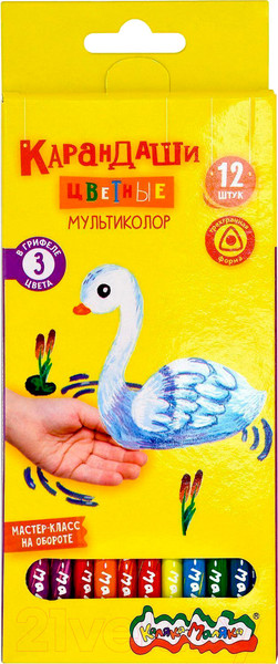 Изображение товара Набор цветных карандашей Каляка-Маляка КЦМКМ12 (3цв)
