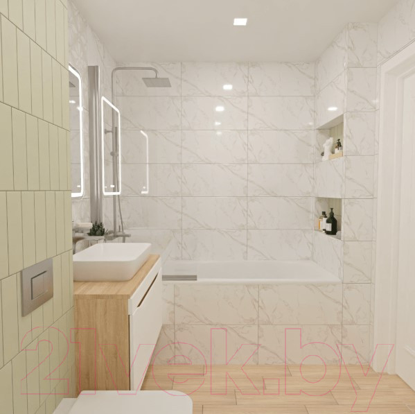 Изображение товара Декоративная плитка Beryoza Ceramica Alcazar Fresco белый (600x300)