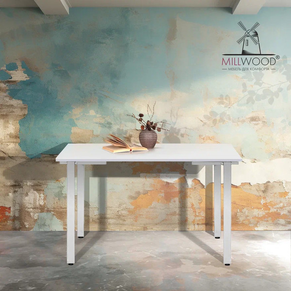 Изображение товара Обеденный стол Millwood Прага Л18 100x70 (белый/металл белый)