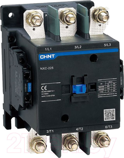 Изображение товара Контактор Chint NXC-225 225A 220В/АС3 2НО+2НЗ 50Гц R / 836523