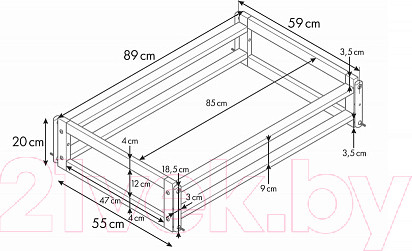 Изображение товара Детская кровать-трансформер Polini Kids Simple 350 / 0003126-11 (белый/бук)