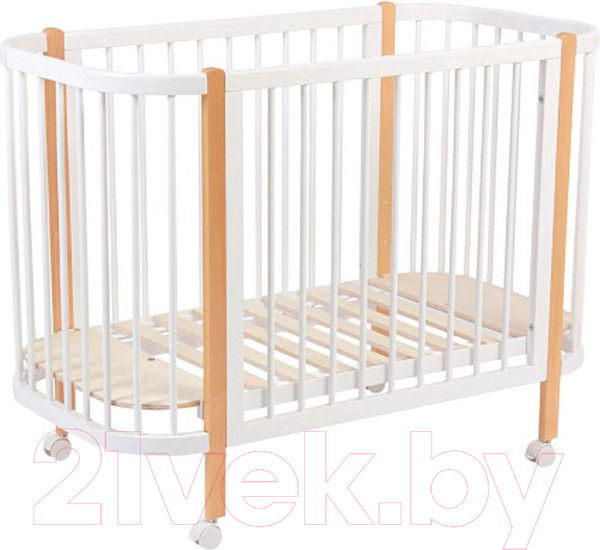 Изображение товара Детская кровать-трансформер Polini Kids Simple 350 / 0003126-17 (белый/натуральный)