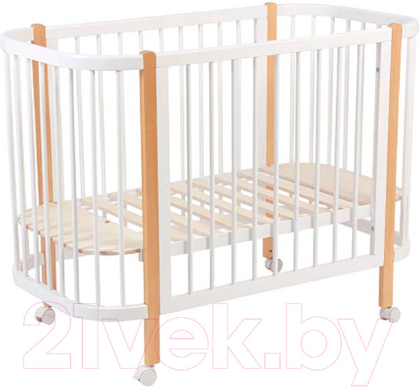 Изображение товара Детская кровать-трансформер Polini Kids Simple 350 / 0003126-17 (белый/натуральный)