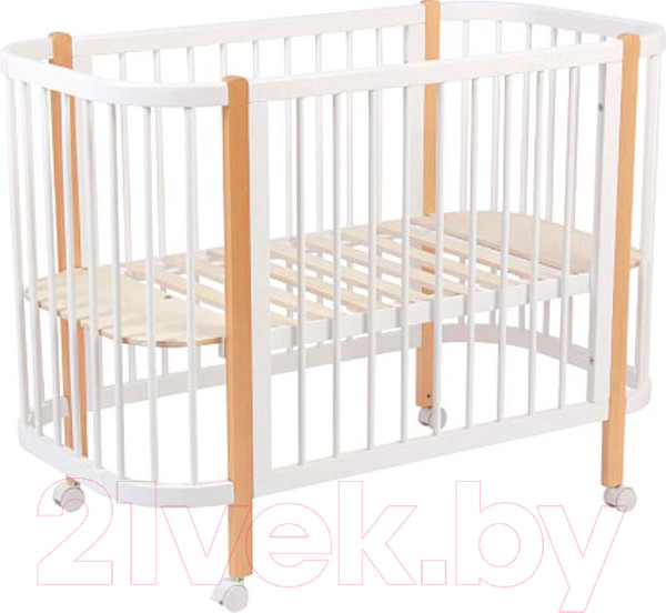 Изображение товара Детская кровать-трансформер Polini Kids Simple 350 / 0003126-17 (белый/натуральный)