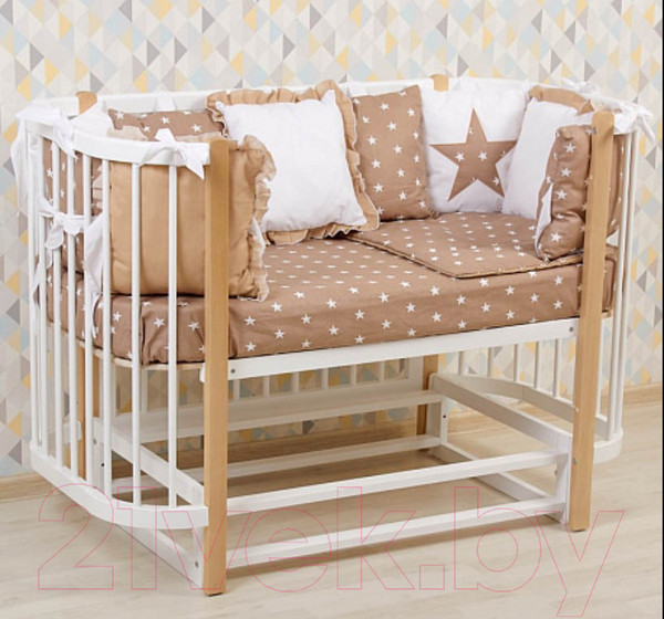 Изображение товара Детская кровать-трансформер Polini Kids Simple 350 / 0003126-17 (белый/натуральный)