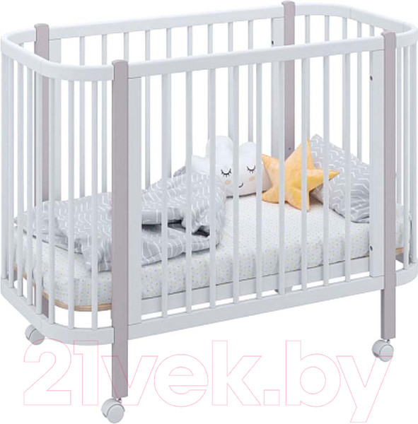 Изображение товара Детская кровать-трансформер Polini Kids Simple 350 / 0003126-16 (белый/серый)