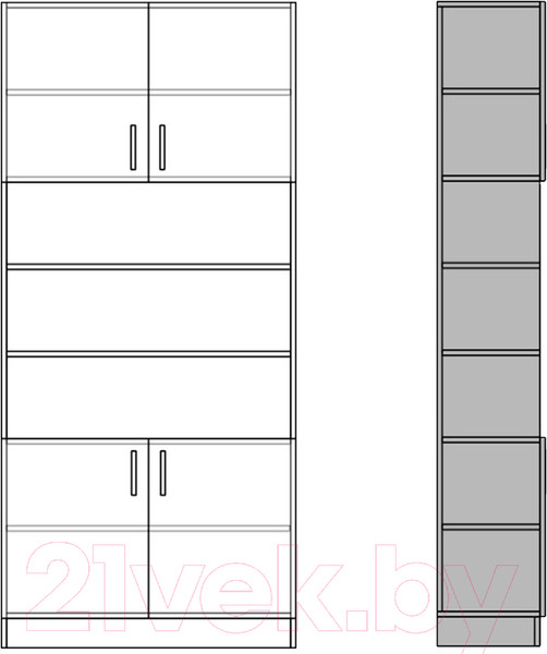 Изображение товара Шкаф Макс Стайл Kart 18 Egger 219x100x42 / 15B4250 (белый классический W960 ST7)