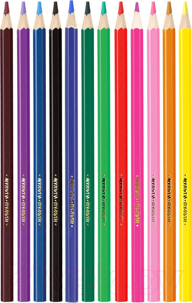 Изображение товара Набор цветных карандашей Мульти-пульти Енот в Индии / CP_10746 (12цв)